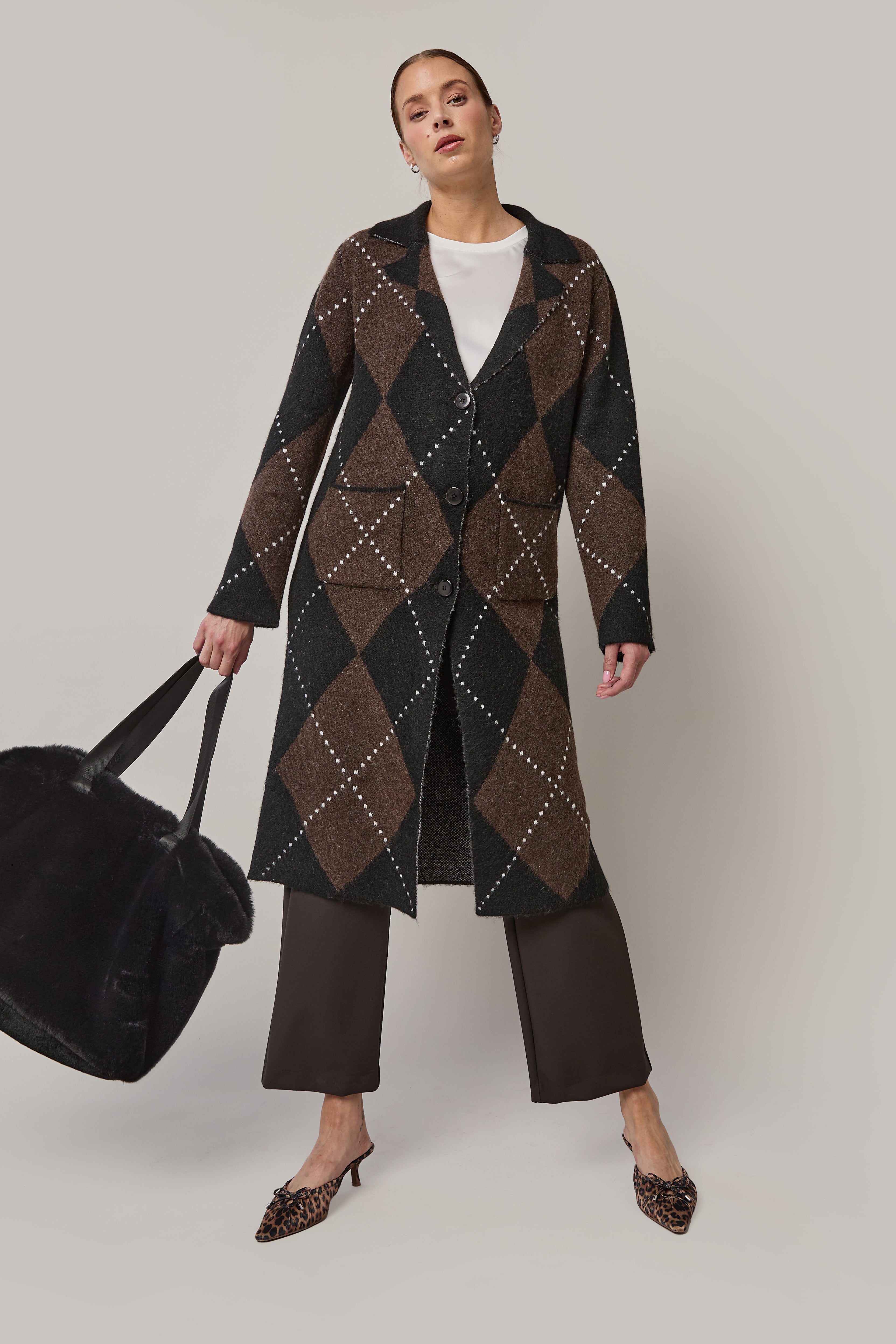 Long cardigan argyle - Coco