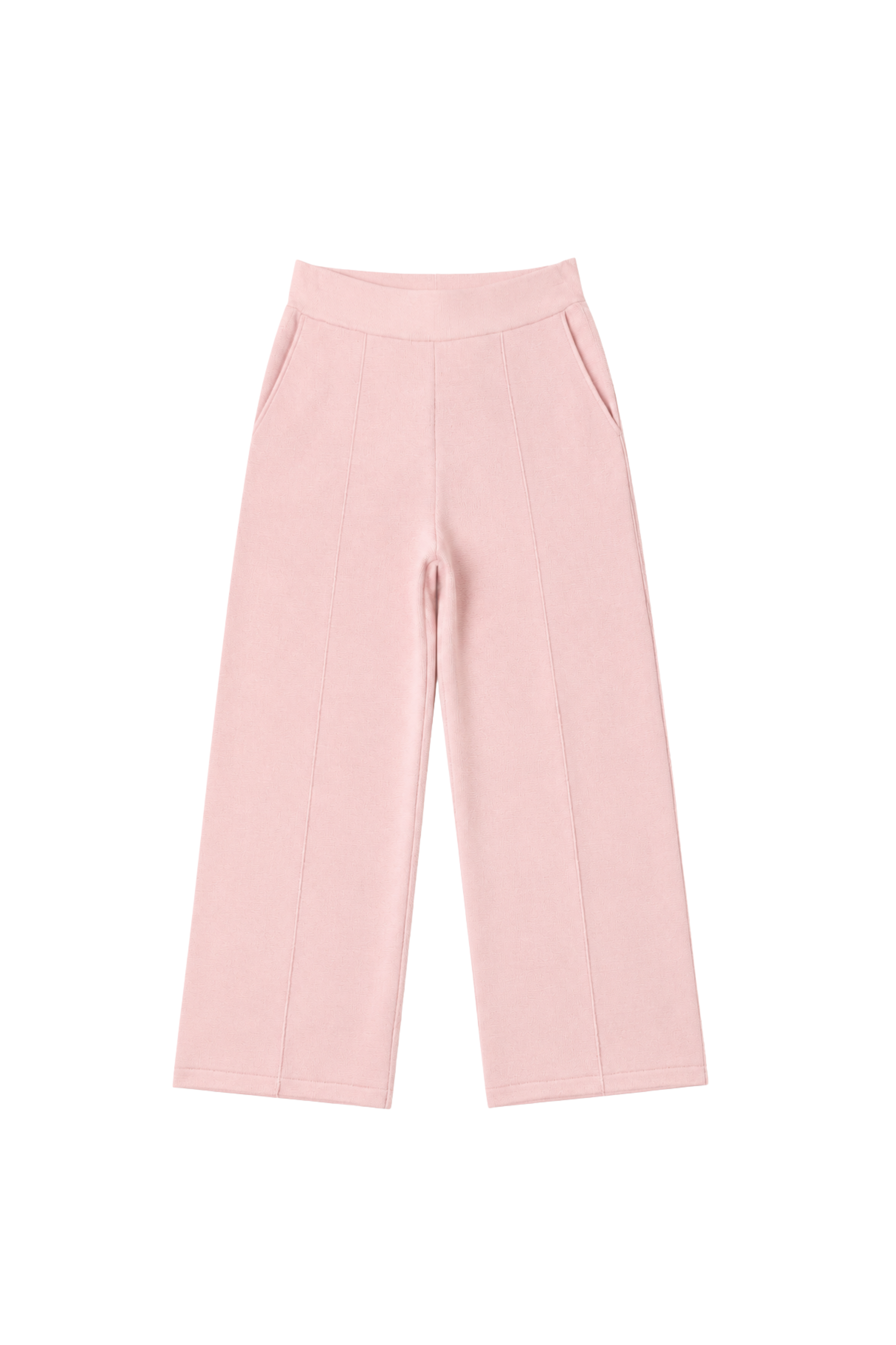 Pantalon en tricot jambe large - Rose