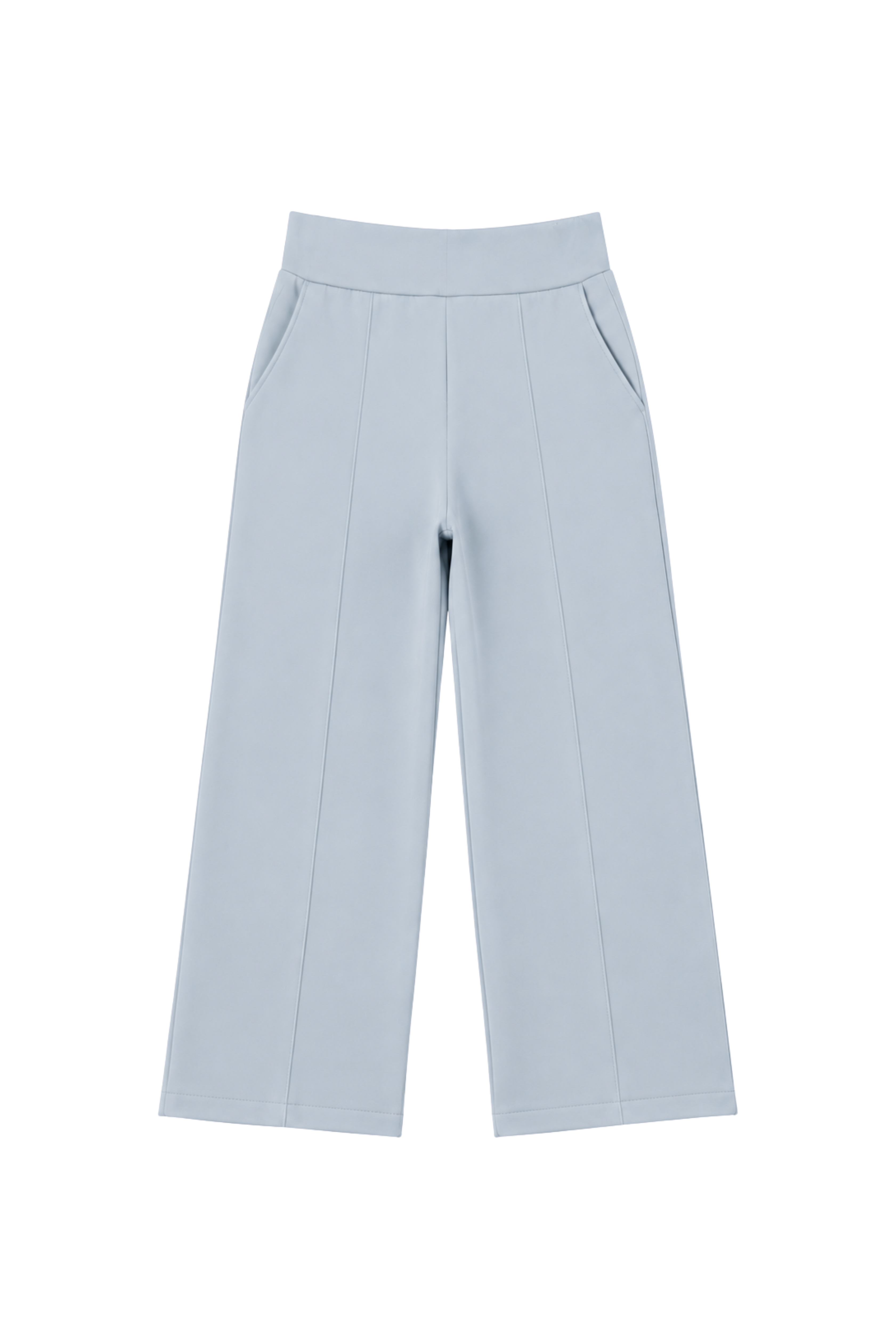 Pantalon en tricot jambe large - Bleu