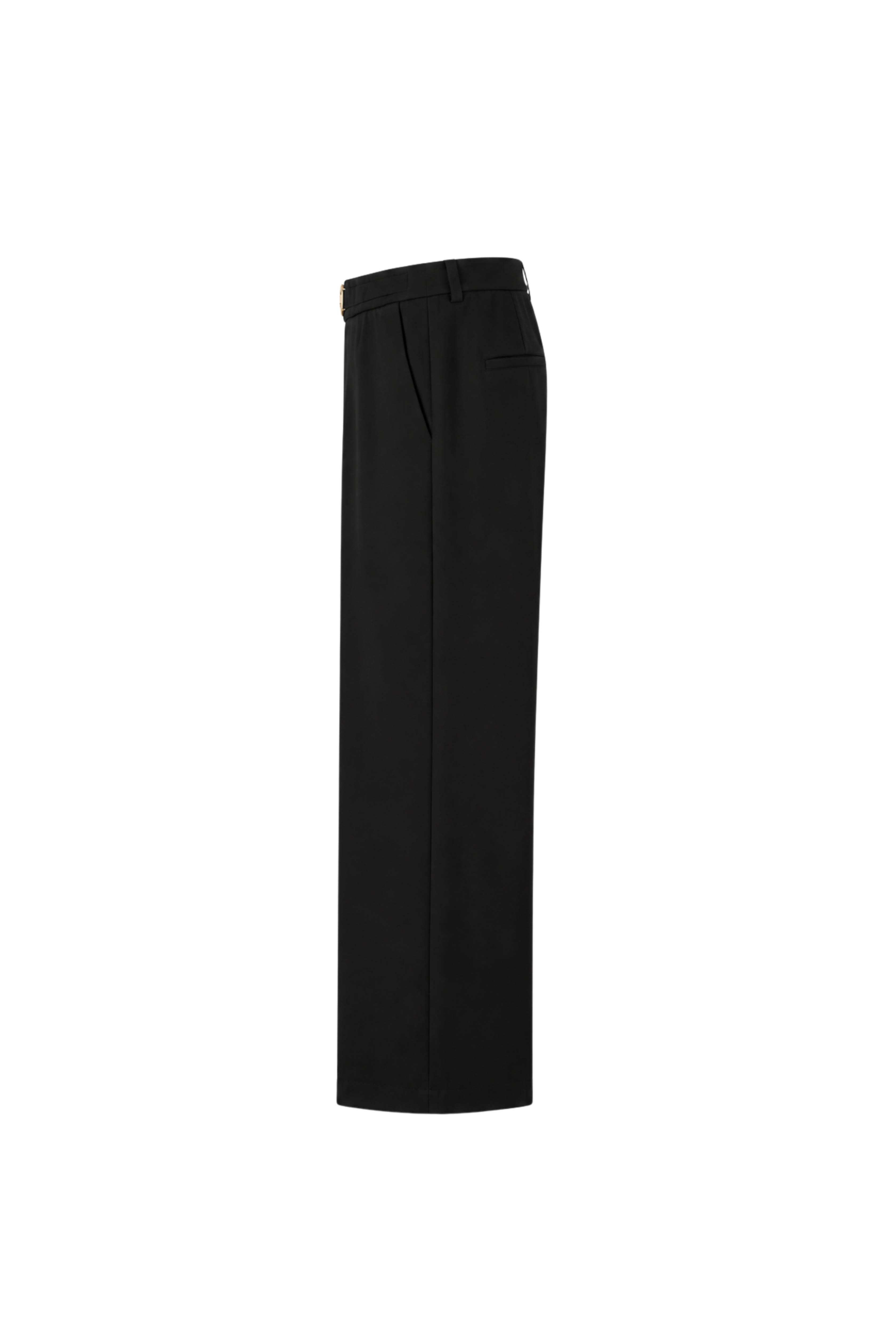 Pantalon jambe large boucle avant - Noir