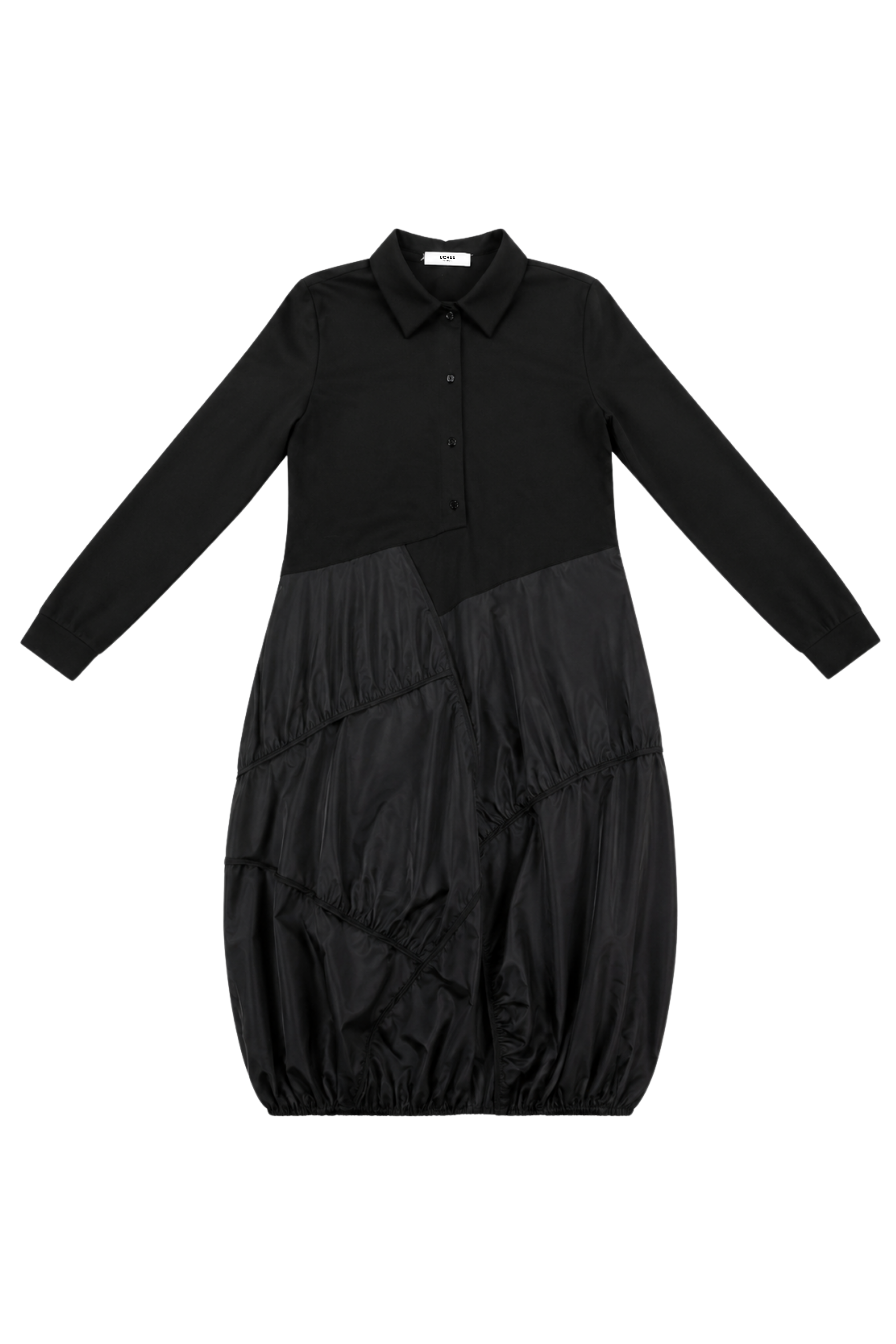 Robe longue à empiècement nylon - Noir