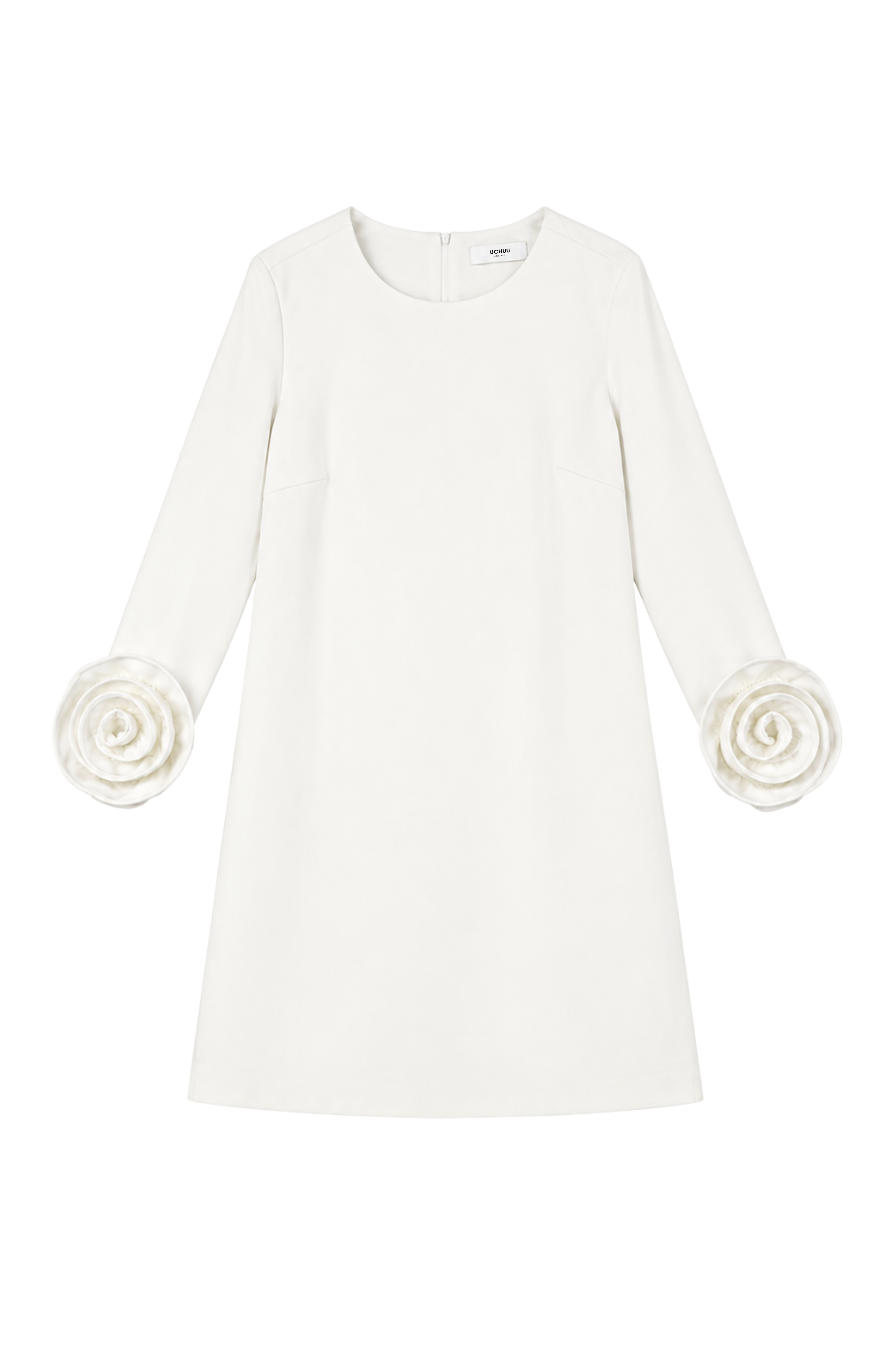 Robe manches roses - Blanc