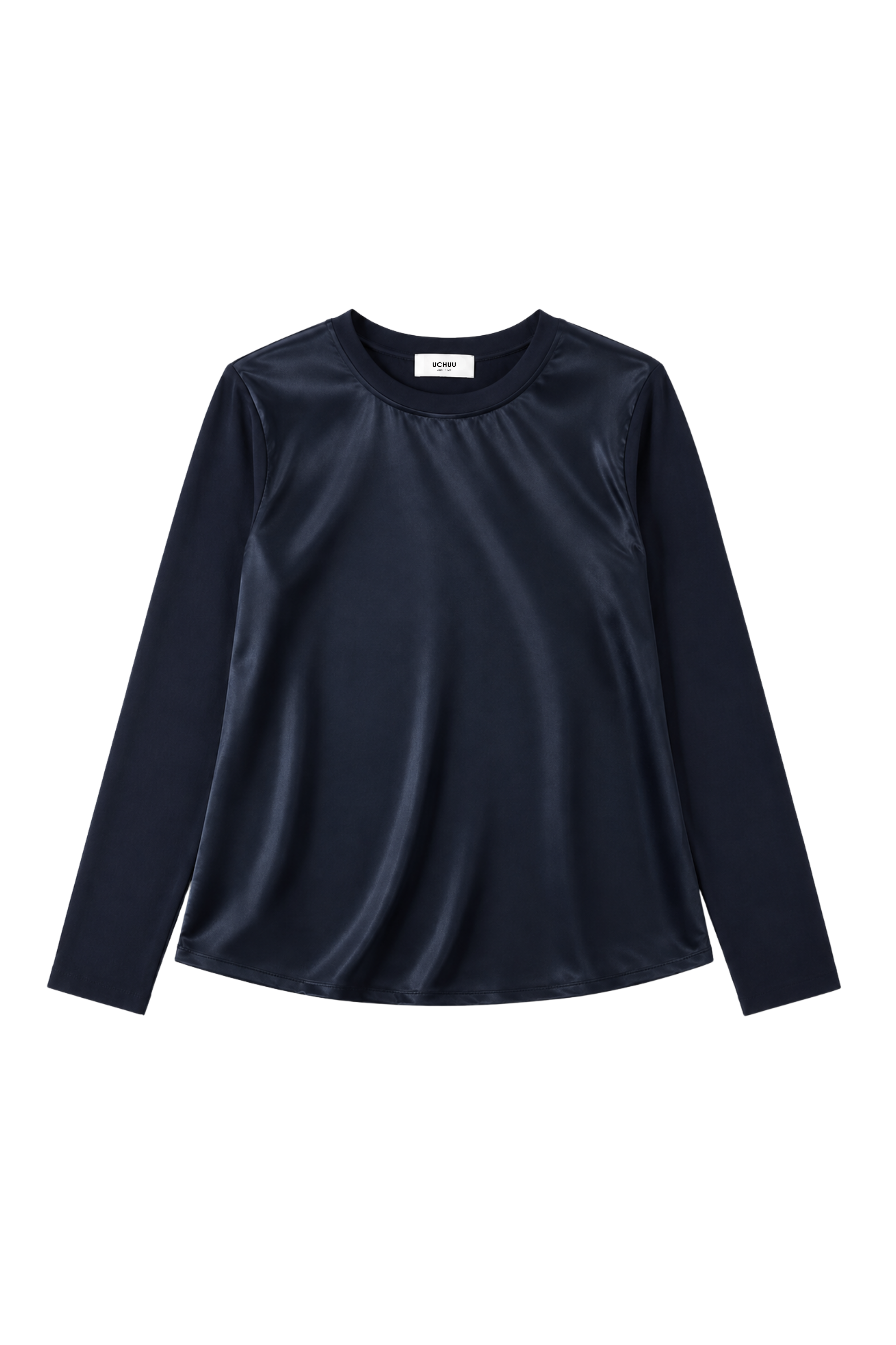 T-shirt satin et jersey - Navy