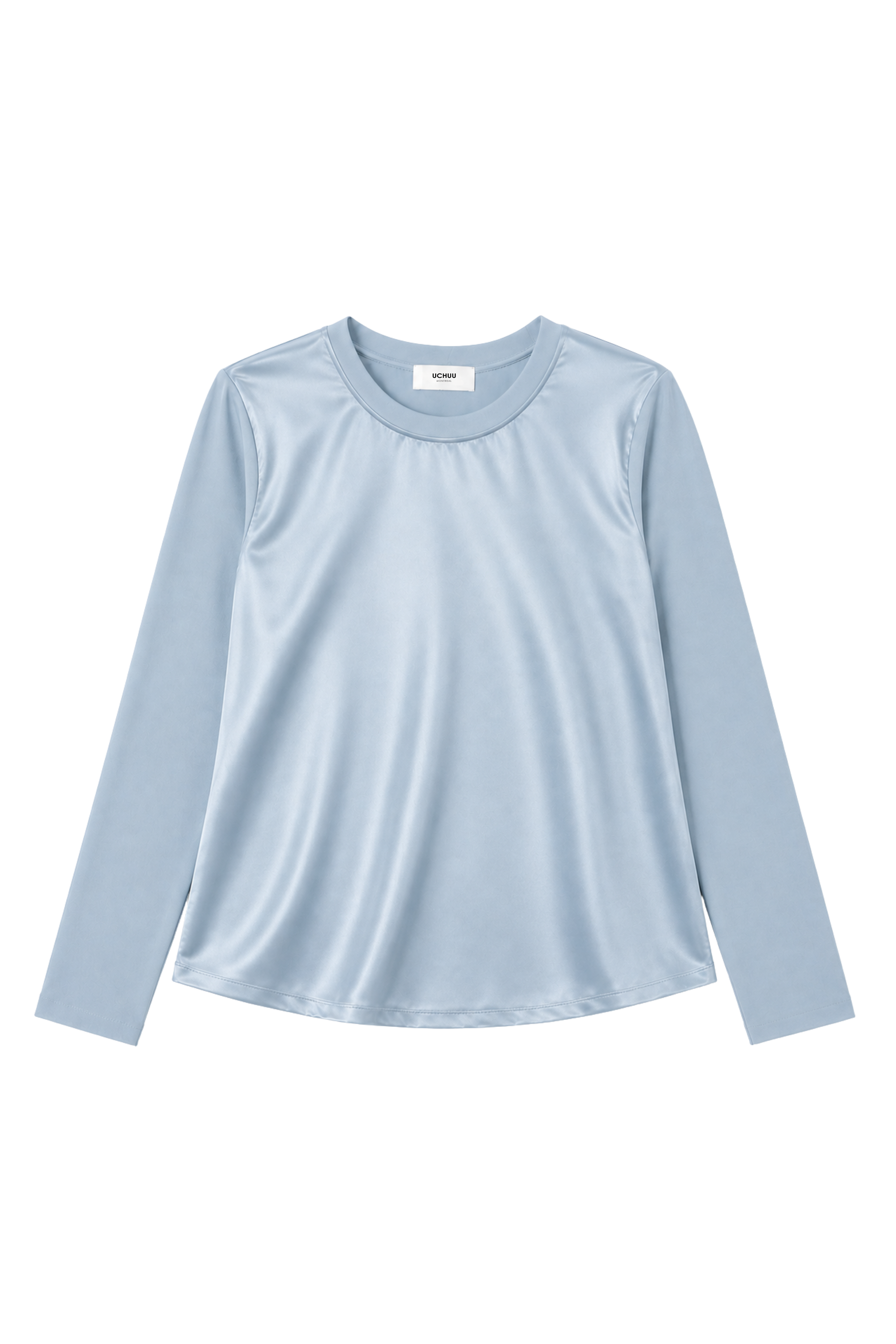 T-shirt satin et jersey - Bleu