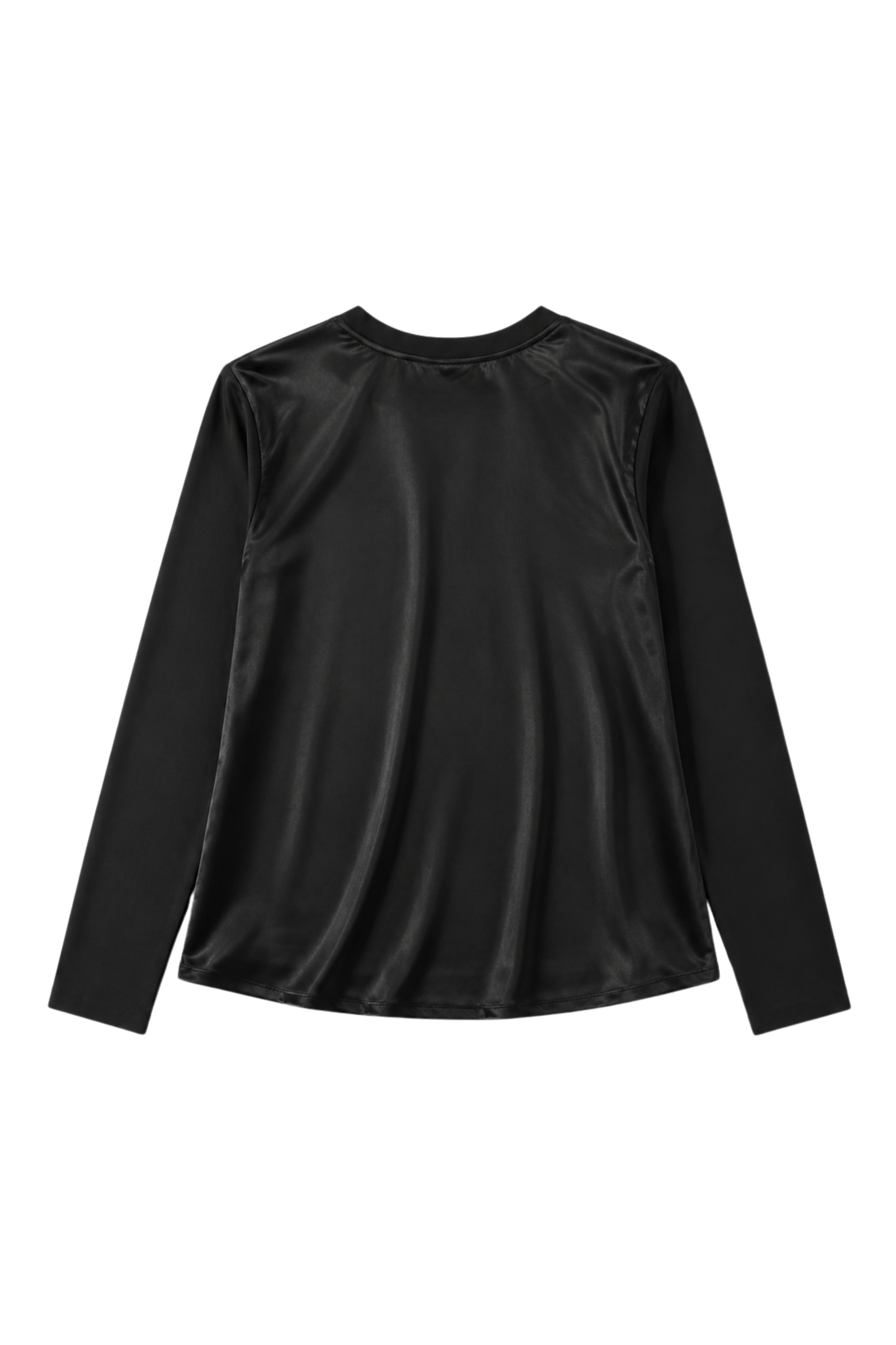 T-shirt satin et jersey - Noir