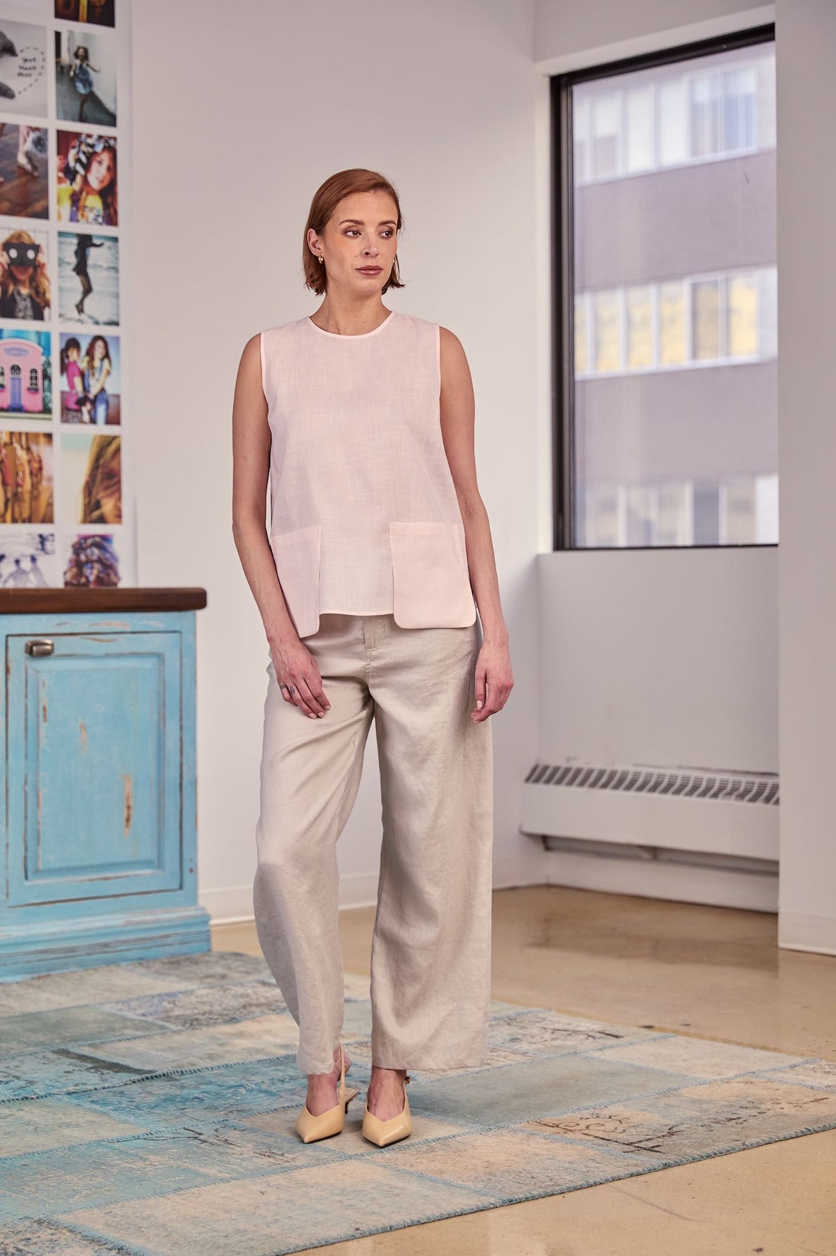 Haut sans manches CS26-302 | Rose pâle