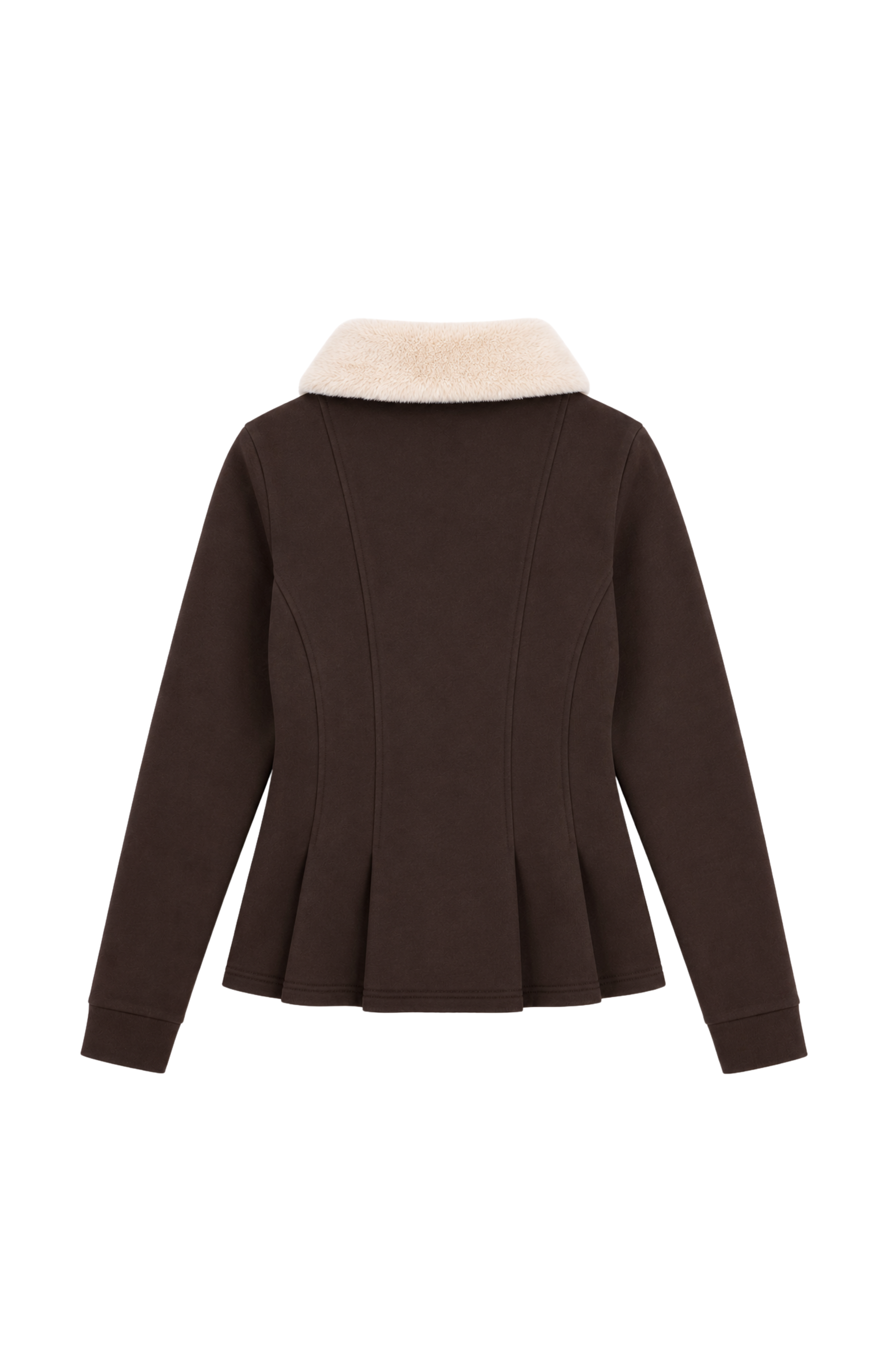 Veste péplum col fourrure amovible - Coco