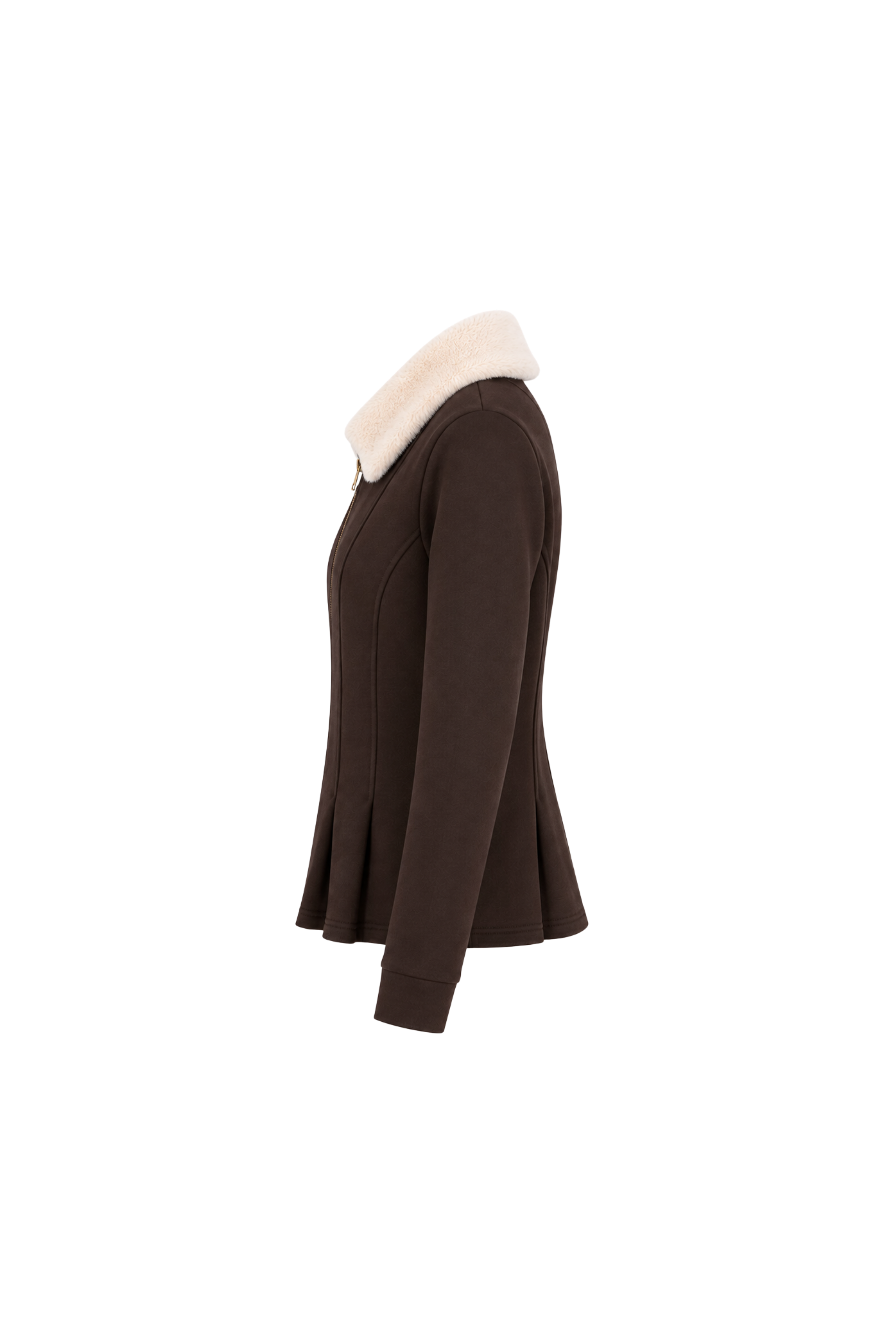 Veste péplum col fourrure amovible - Coco