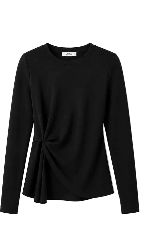 Front Tie Top - Black