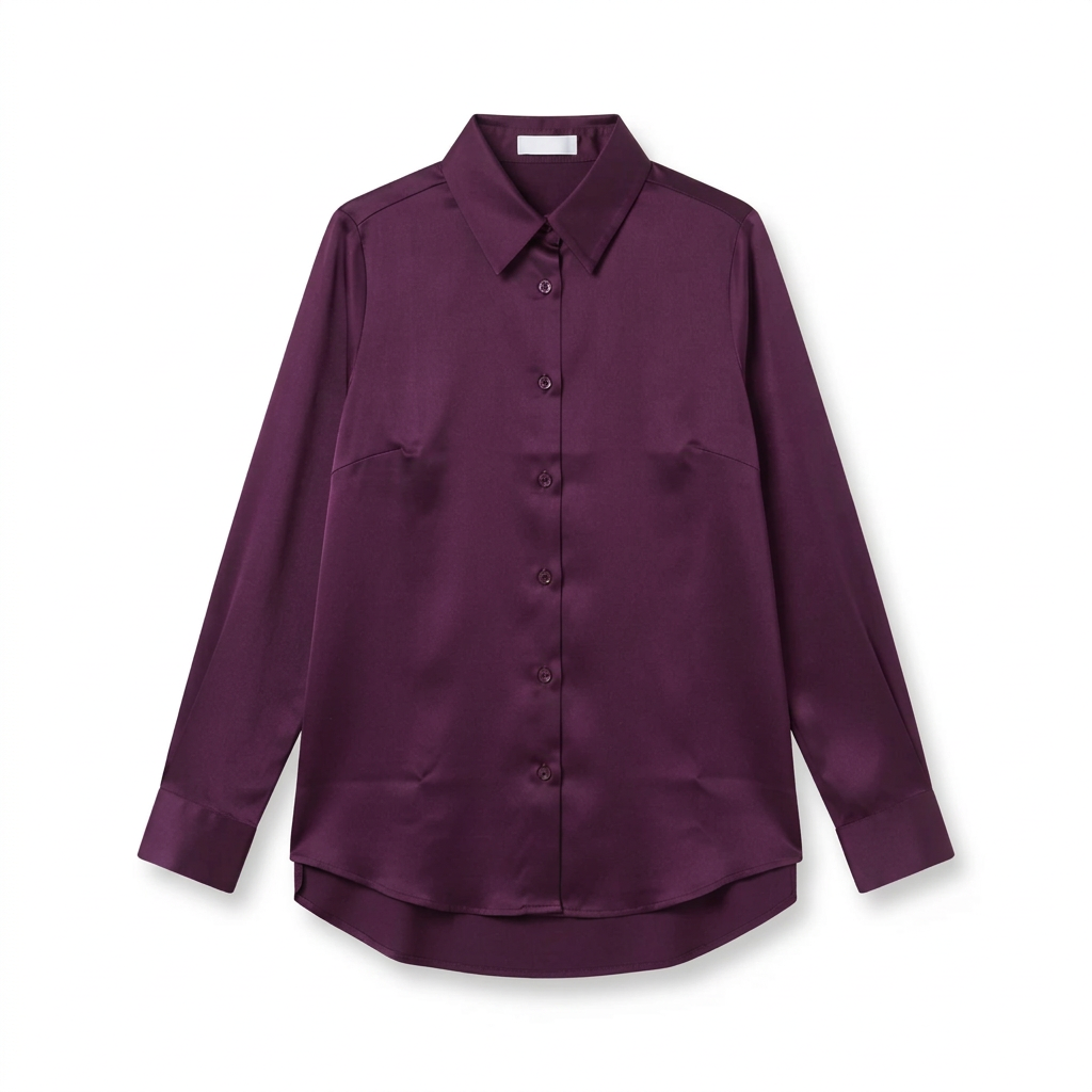 Chemise en satin - Mauve