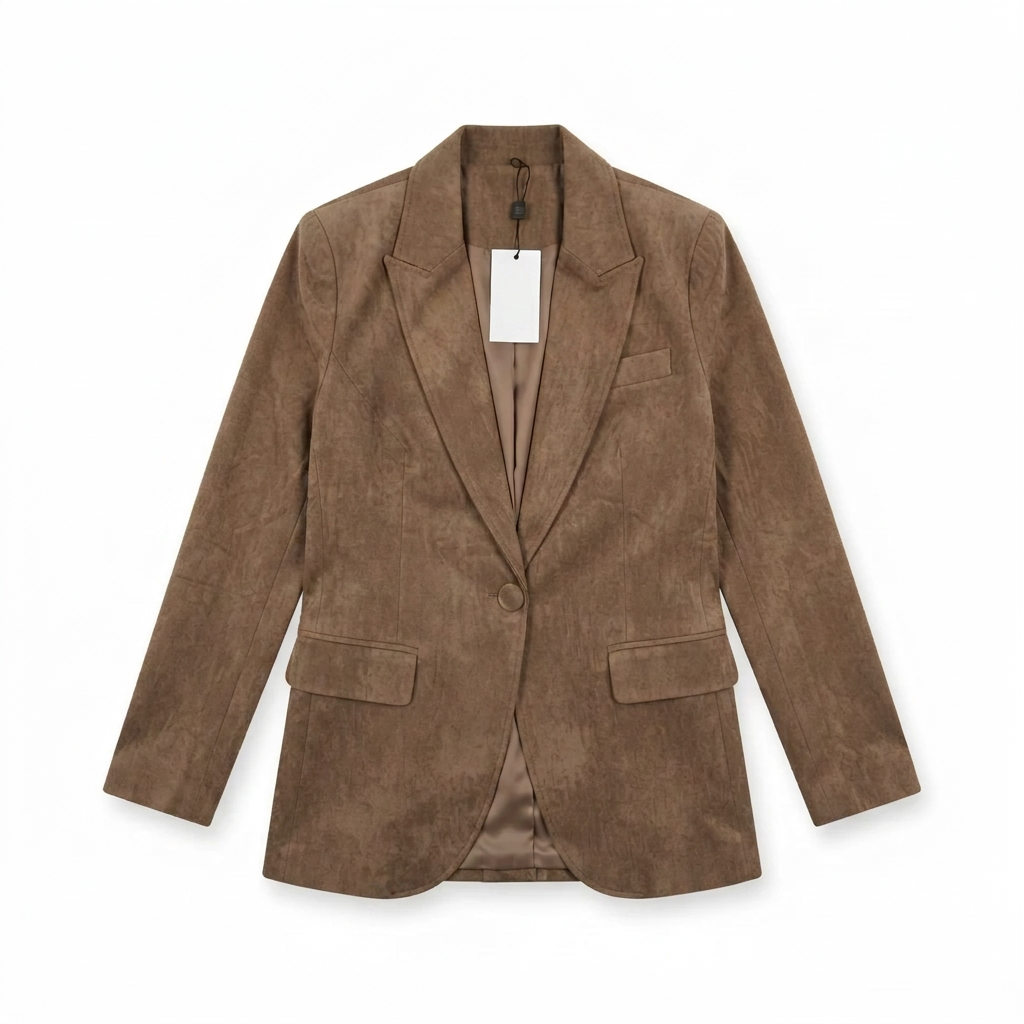 Veston en velours panné- taupe